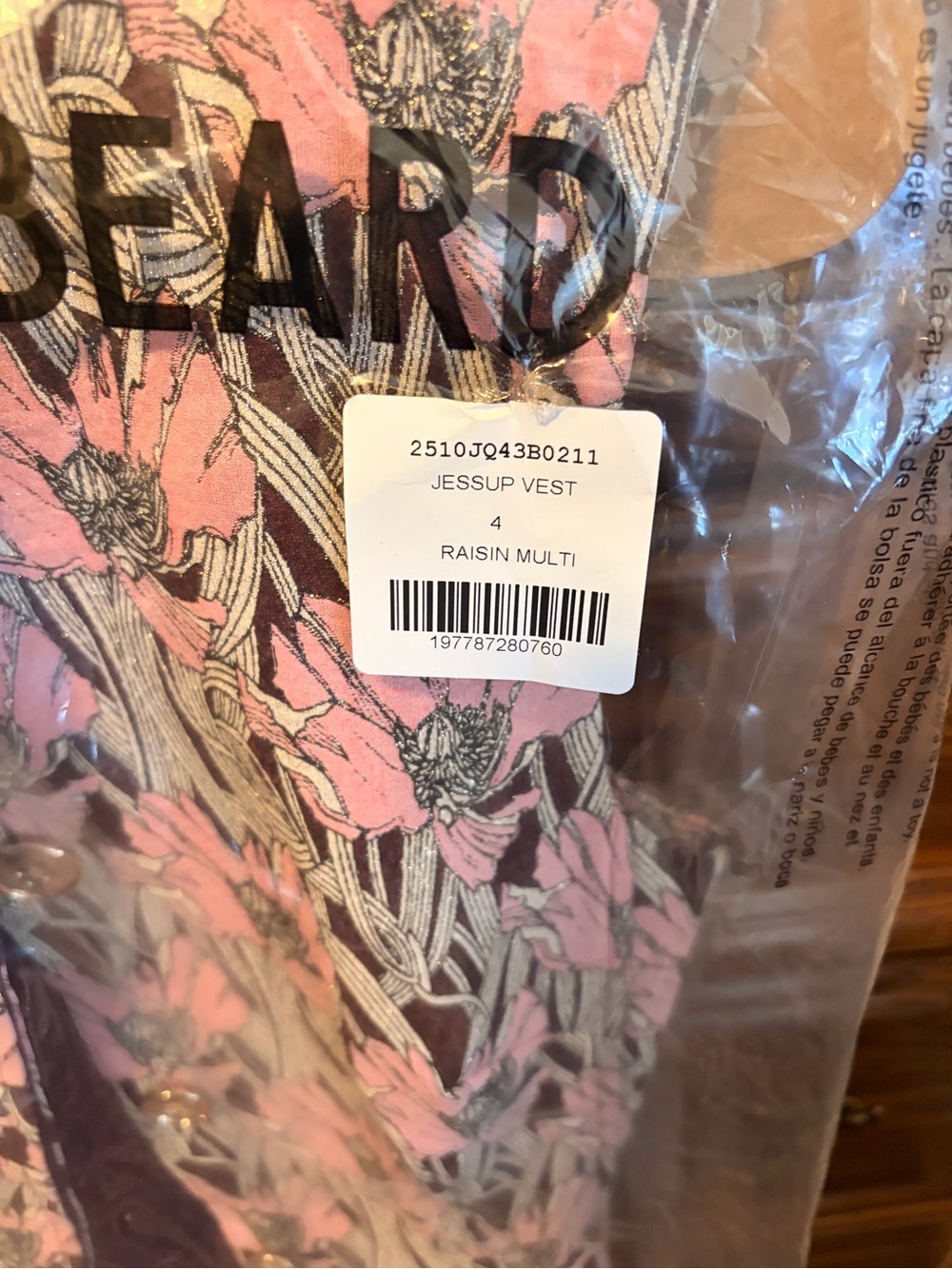 Veronica Beard Jessup floral vest size 4 new with tags - Picture 5 of 5